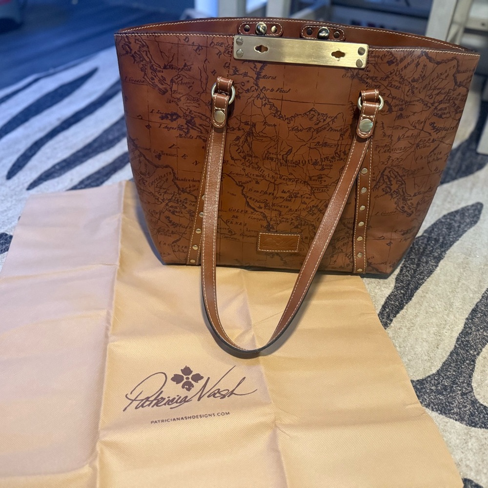 Patricia Nash Brown Embossed Leather Tote